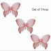 Set of 3: Large 13" Hanging Butterfly Pink Crystal Nylon Butterflies Sequins Glitter for Baby Nursery Bedroom Girls Room Ceiling Wall Decor Wedding Birthday Party Shower Home Playroom Decoration