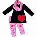 Unique Baby Girls Valentine's Day Love Letters Outfit Set (6/XL, Black)