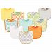 Luvable Friends 10-Piece Baby Bibs, Chevron and Solids (Colors May Vary)