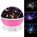 Star Projector Night Light for Kids 360 Degree Rotation Flashing Starry Star Moon Lamp Projection for Kids Children Bedroom Wall Decor