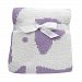 Lambs & Ivy Elephant Chenille Blanket, Lavender/White