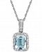 Aquamarine (2-1/10 ct. t. w. ) & White Topaz (5/8 ct. t. w. ) Pendant Necklace in Sterling Silver