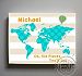 MuralMax - Personalized - Dr Seusss Nursery Decor - Striped Canvas World Map Collection - Oh The Places You'll Go - Size - 16 x 20