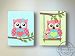 MuralMax - Owls Sitting on A Branch Canvas Decor - The Owl Collection - Set of 2 - Size - 11 x 14