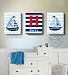 MuralMax - Personalized - Chevron & Striped Canvas - Nautical Sailboat Theme - The Boating Collection - Set of 2 - Size - 24 x 30