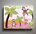 MuralMax - Whimsical Monkey Safari Playground Theme - Canvas Nursery Wall Art - Size - 24 x 30