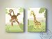 Muralmax - Safari Monkey & Giraffe Collection -Canvas Decor - Set of 2 - Size - 8 x 10