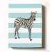 Modern Stretched Canvas Zebra Nursery Decor - Adorable & Unique Striped Animal Safari Wall Art Design - Memorable Baby Gift Idea - High Quality 100% Wooden Frame Construction - Ready To Hang 12X16