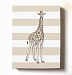 Modern Stretched Canvas Giraffe Nursery Decor - Adorable & Unique Striped Animal Safari Wall Art Design - Memorable Baby Gift Idea - High Quality 100% Wooden Frame Construction - Ready To Hang 12X16