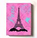 Modern Paris Eiffel Tower - Unique Paisley & Lovebirds Stretched Canvas Nursery Decor - Wall Art That Makes a Memorable Baby Gift - High Quality 100% Wooden Frame Construction - Ready To Hang 11X14