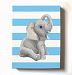 Modern Stretched Canvas Elephant Nursery Decor - Adorable & Unique Striped Animal Safari Wall Art Design - Memorable Baby Gift Idea - High Quality 100% Wooden Frame Construction - Ready To Hang 10X12