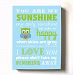Adorable You Are My Sunshine Bedtime Story Rhyme - Woodland Owl Design - Stretched Canvas Nursery Wall Art Decor - Baby Gift idea - High Quality 100% Wooden Frame Construction - Ready To Hang 24X30