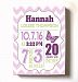 Personalized Stretched Canvas Birth Announcement Gift, Custom Baby Name, Date, Weight Stats, Newborn Butterfly Nursery Wall Art Decor, High Quality 100% Wooden Frame Construction, Ready To Hang 24X30