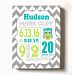 Personalized Stretched Canvas Birth Announcement Gift, Custom Baby Name, Date, Weight Stats, Newborn Nursery Owl Wall Art Decor, High Quality 100% Wooden Frame Construction, Ready To Hang 11X14