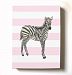 Modern Stretched Canvas Zebra Nursery Decor - Adorable & Unique Striped Animal Safari Wall Art Design - Memorable Baby Gift Idea - High Quality 100% Wooden Frame Construction - Ready To Hang 16X20