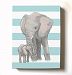 Modern Stretched Canvas Elephant Nursery Decor - Adorable & Unique Striped Animal Safari Wall Art Design - Memorable Baby Gift Idea - High Quality 100% Wooden Frame Construction - Ready To Hang 8X10