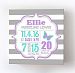 Personalized Stretched Canvas Birth Announcement Gift, Custom Baby Name, Date, Weight Stats, Newborn Butterfly Nursery Wall Art Decor, High Quality 100% Wooden Frame Construction, Ready To Hang 30X30