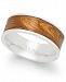 Sutton by Rhona Sutton Men's Stainless Steel Wooden Finish Band