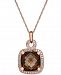 Smoky Quartz (6-1/6 ct. t. w. ) and Diamond (1/3 ct. t. w. ) Pendant Necklace in 14k Rose Gold