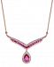 Certified Ruby (1-3/4 ct. t. w. ) and Diamond (1/5 ct. t. w. ) Necklace in 14k Rose Gold