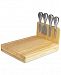 Picnic Time Asiago Rubberwood Cheese Board & Tools Set