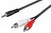 Wentronic 50441-GB 10m Audio Video Cable 3.5 mm Stereo Plug to 2 x RCA Plug