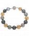 Cultured Tahitian and Golden South Sea Pearl (10mm) Bracelet in 14k White Gold