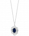 Royale Bleu Effy Sapphire (1-3/8 ct. t. w. ) and Diamond (1/2 ct. t. w. ) Pendant Necklace in 14k White Gold