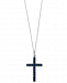 Royale Bleu by Effy Sapphire (1/2 ct. t. w. ) and Diamond (1/4 ct. t. w. ) Cross Pendant Necklace in 14k White Gold
