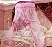 Folding Bed Canopy Mosquito Net Free Size for Crib/Twin/Full/Queen/King, Round Top Diameter 40 inch by HugeHug (Pink)