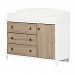 South Shore Furniture 10624 Catimini Changing Table with Removable Station, Pure White and Rustic Oak