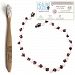 Healing Hazel + baltic bébé – 100% Certified Baltic Amber Pop Clasp Baby Necklace with Gemstones, Rose Quartz, 11 inches (Reduce Drooling & Teething Pain) Bundle with Kids Bamboo Toothbrush