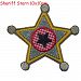 2 iron-on appliques set - Sheriff Star 9X10Cm and Lion 6X7Cm embroidered application set by TrickyBoo Design Zurich Switzerland