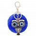 Ayiqi Solid Color Rabbit Plush Ball Owl Pendant Keychain Fluffy Handbag Charm Key Ring Car Key Decoration (Colour 5)