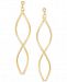 Double Oval Twist Drop Earrings in 14k Gold