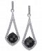 Onyx & Swarovski Zirconia Drop Earrings in Sterling Silver