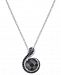 Onyx, Diamond (1/6 ct. t. w. ) & Black Spinel Pendant Necklace in Sterling Silver