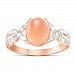 Handcrafted Sweet Sorbet Diamond And Peach Moonstone Ring