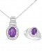 Amethyst (2-1/10 ct. t. w. ) and Diamond Accent Pendant Necklace and Matching Ring Set in Sterling Silver