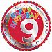 Creative Party Happy 9th Birthday Milestone Balloon (18in) (Multicolored)