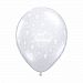 Qualatex Just Married Flower Design Clear Latex Balloons (Pack of 25) (18in) (Clear)