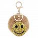 Ayiqi Solid Color Rabbit Plush Ball Happy Smiling Face Pendant Keychain Fluffy Handbag Charm Key Ring Car Key Decoration (Color 3)