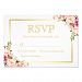 Elegant Chic Gold Pink Floral Wedding RSVP Reply Card
