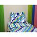Bacati Dots and Stripes Multicolor with Turquoise Background Twin Comforter Set