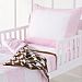 Bacati Metro Pink/White/Chocolate 4 Piece Toddler Bedding Set