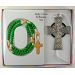 Baby Cross & Rosary Set - Celtic Cross with Green Wooden Rosary (McVan BS34)