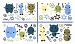 Cocalo Removable Wall Appliques Peek A Boo Monsters, Blue/Brown/Green