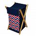 Bacati Mix and Match Zigzag Hamper, Navy/Red