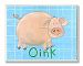 The Kids Room by Stupell Oink Pig on Blue Plaid Background Rectangle Wall Plaque by The Kids Room by Stupell