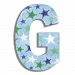 The Kids Room by Stupell Blue Distressed Stars Hanging Wall Initial, G by The Kids Room by Stupell